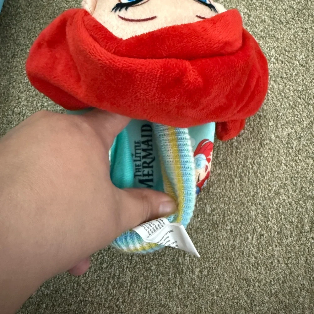 Disney Ariel and Flounder Kids Slippers - Red and Yellow Sz 9/10